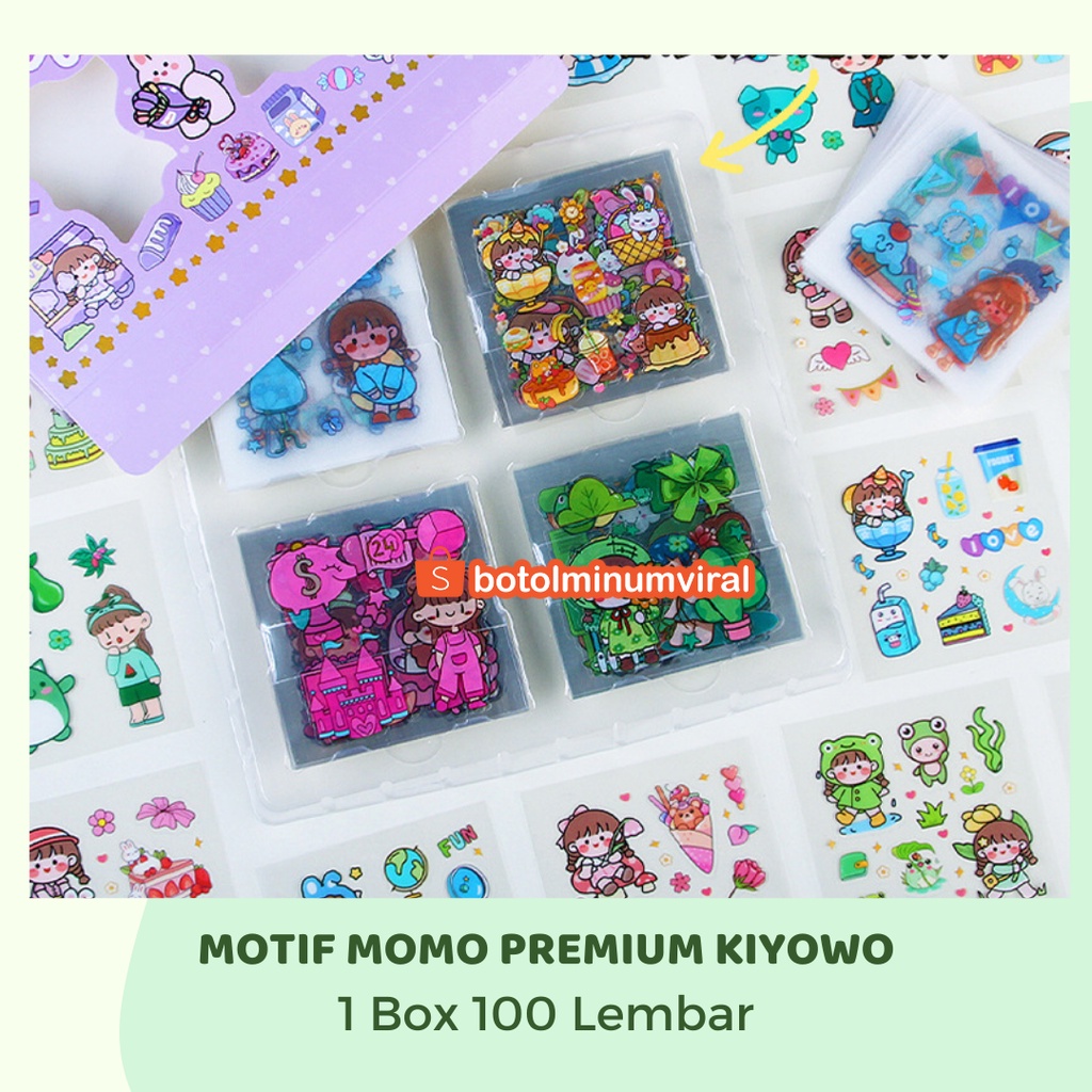 Sticker Viral 100 pcs Momo Aimier Box Waterproof Lucu Anti Air Korea