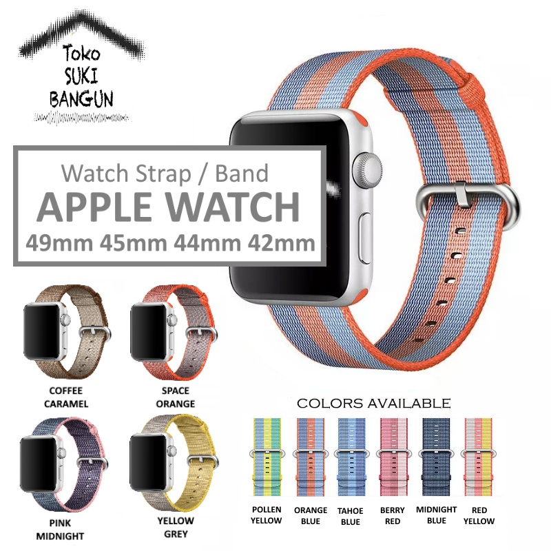 Strap Apple Watch Series Ultra 8 7 6 5 4 3 2 1 49mm 45mm 44mm 42mm TALI JAM NEW Model WOVEN Nylon Canvas