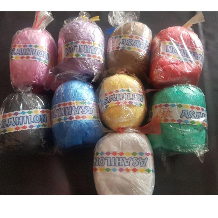 Dijamin Ori>/ Tali Rafia Halus / Asahilon Warna Warni / Tali Rafia rajut