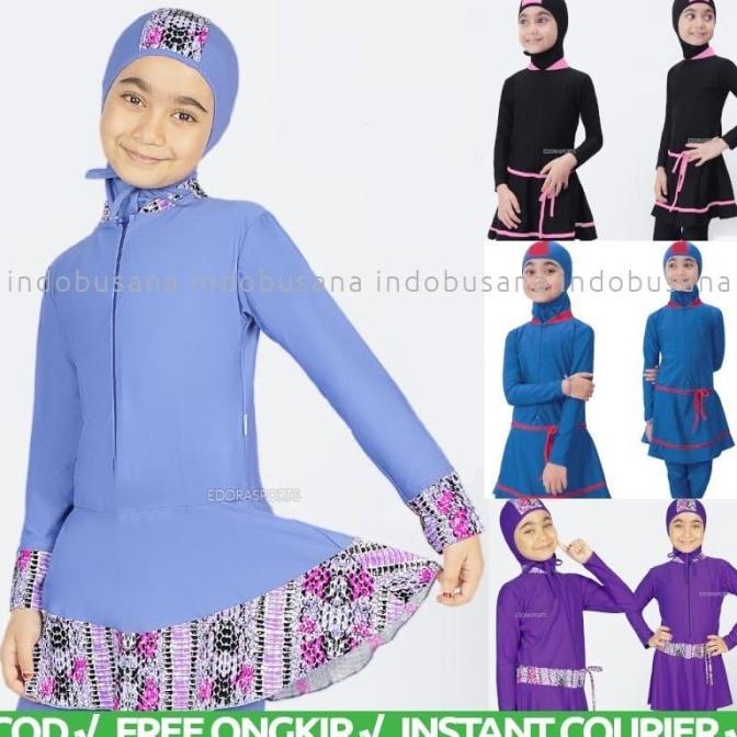 Baju Renang Anak Perempuan Muslim Usia SD Baju Renang Muslimah EDORA