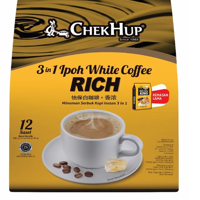 

【Penjualan Terbaik】✅COD Chek Hup 3 in 1 Ipoh White Coffee King RICH 40gr x 12 BPOM RI