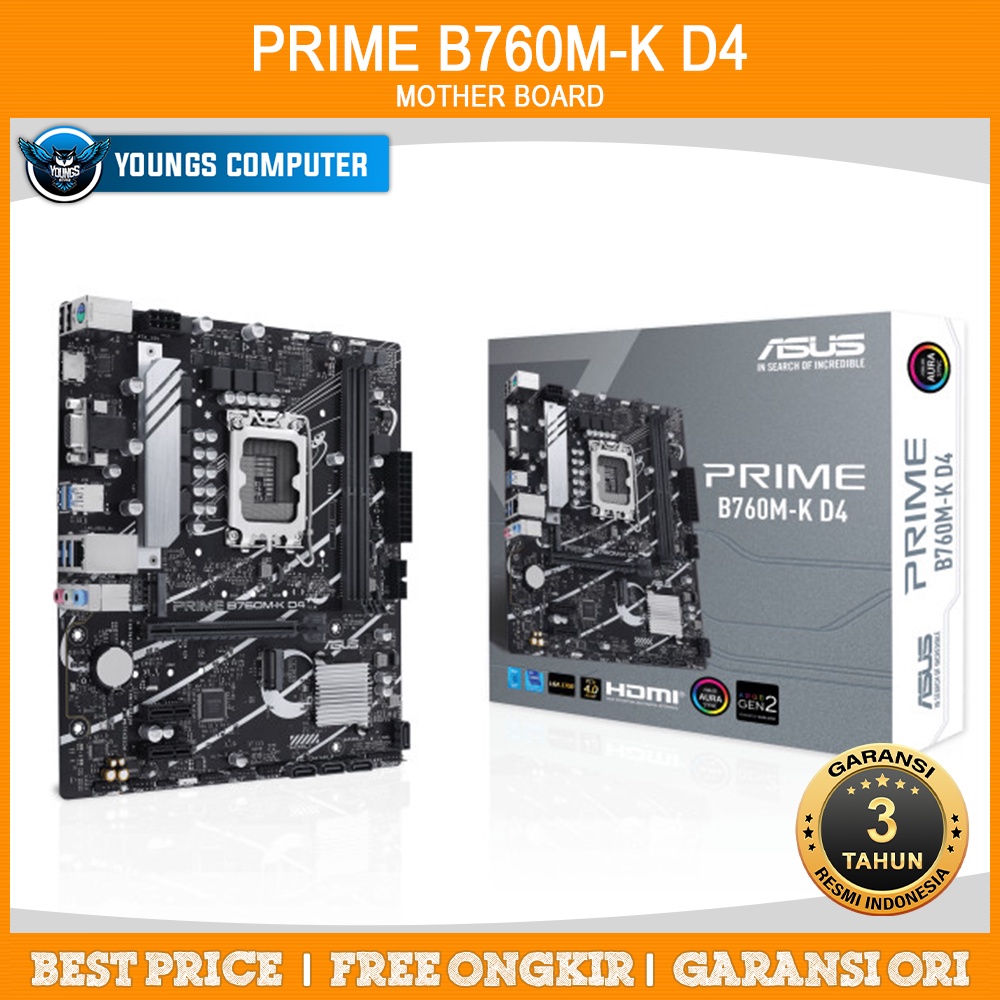 ASUS PRIME B760M-K D4 | MOTHERBOARD INTEL B760 LGA1700 DDR4 mATX