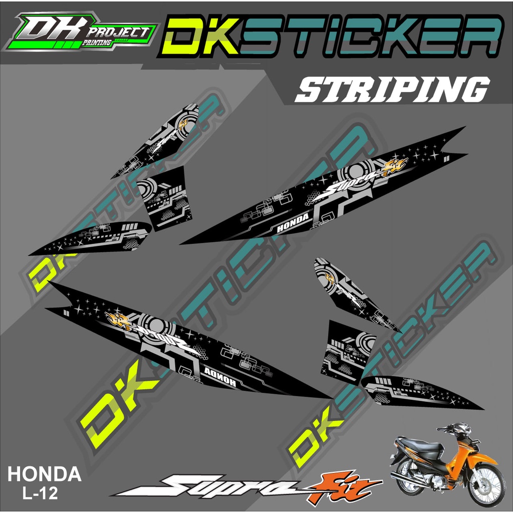 [COD] Stiker SUPRA FIT LAMA striping SUPRA FIT LAMA motor HONDA motor sticker variasi Racing L-12