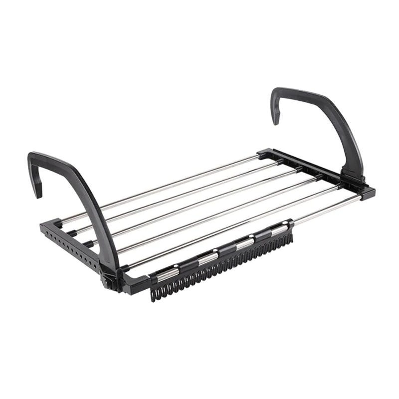 GUI8 Ounona Rak Gantungan Jemuran Handuk Baju Drying Balcony Rack Ou114 Hitam ORi-I