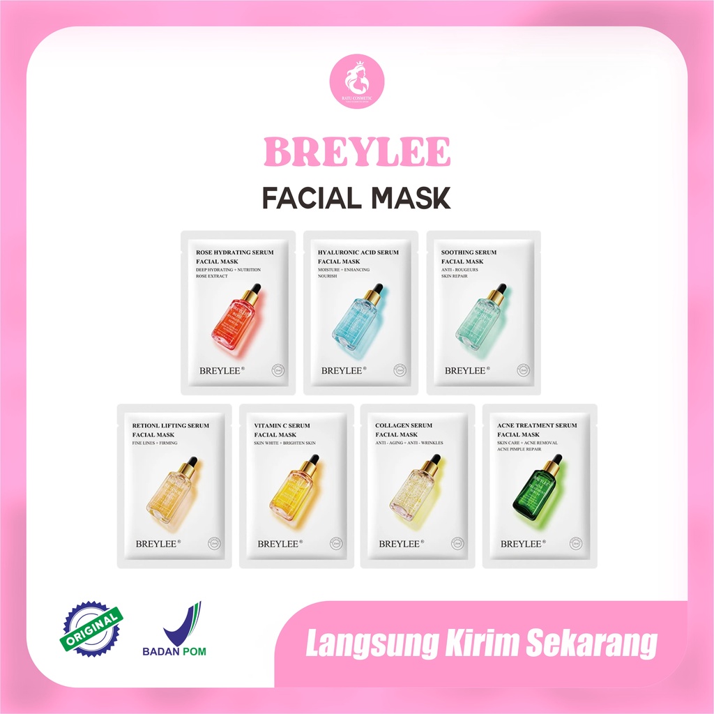 BREYLEE Facial Mask Serum -Rose Hyaluronic Acid Vitamin C Retinol Lifting -Brightening Moisturizing