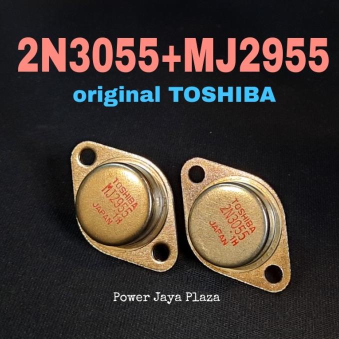 (PWJP) TRANSISTOR 2N3055 + MJ2955 ORIGINAL TOSHIBA JAPAN (SEPASANG)