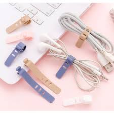 PENGIKAT KABEL CHARGER HEADSET SILIKON KARET / CABLE CLIP CORD HOLDER KLIP KABEL CAS HP SERBAGUNA / PENGGULUNG CABLE UNIVERSAL