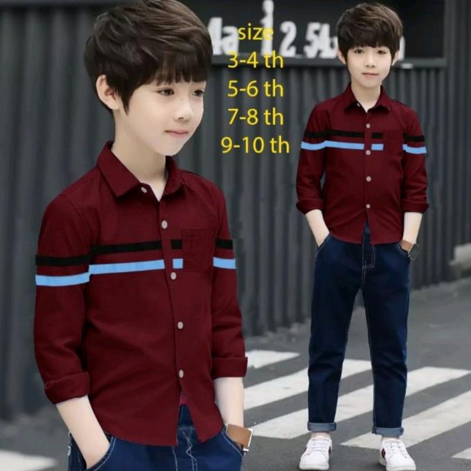 0DVC POSH 3-14 thn/ kemeja anak laki laki/ kemeja anak pria/ atasan
