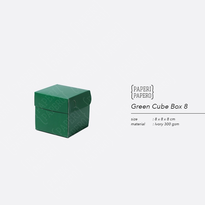 

Green Cube Box (8 x 8 x 8 cm) - Packaging Kotak Kubus Warna Hijau - 10 pc