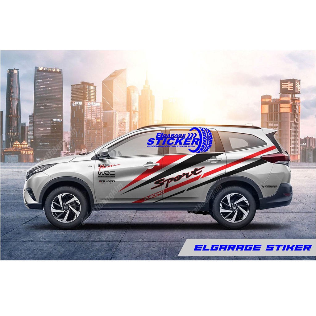 Stiker mobil rush stiker striping mobil all new rush cutting stiker body samping rush terios