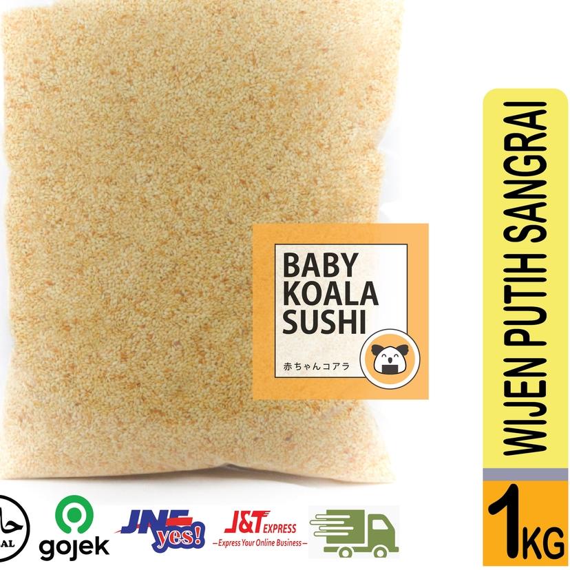 

➣ HIROKING Biji Wijen Putih Sangrai 1 Kg Halal │ Roasted White Sesame Seed for Sushi Ramen ✦