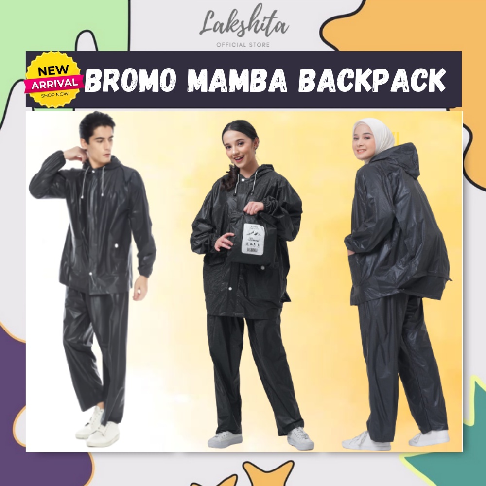 BROMO Jas Hujan Motor Setelan Pria Wanita Jaket Celana bahan elastis anti rembes