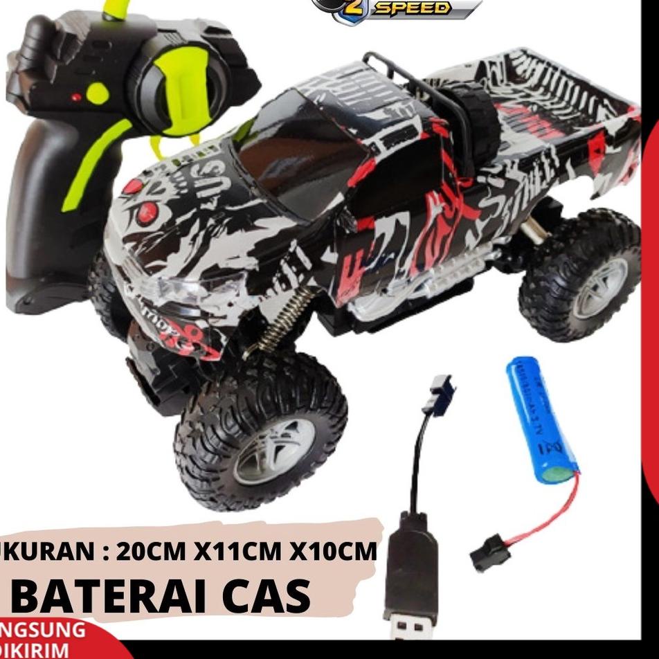 ➺ Mobil Remote Control Off road Truck Mainan Remot Kontrol RC Car Rock Crawler offroad Sand Monster 