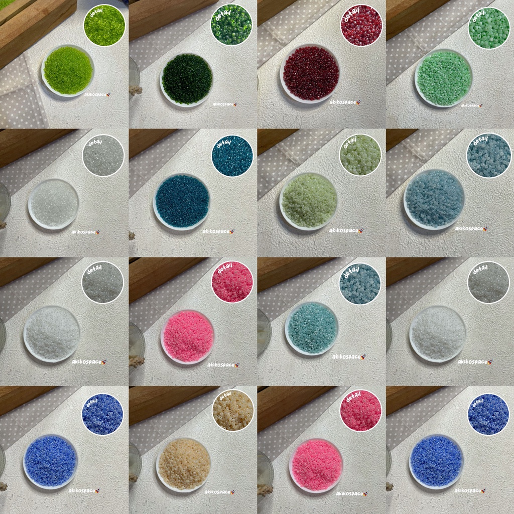 2mm Manik Pasir Ceylon dan Manik Pasir Transparant Manik Mote