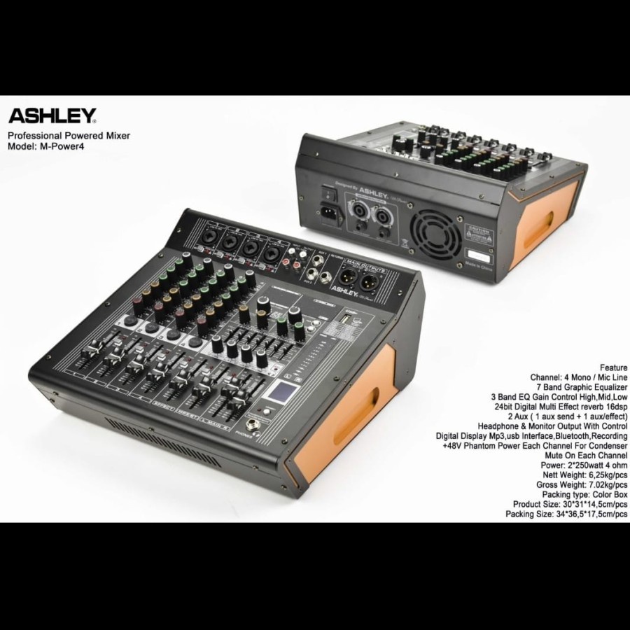 power mixer ashley power mikser ashley  Mpower4 M power4 M power 4 M power mixer 4ch original