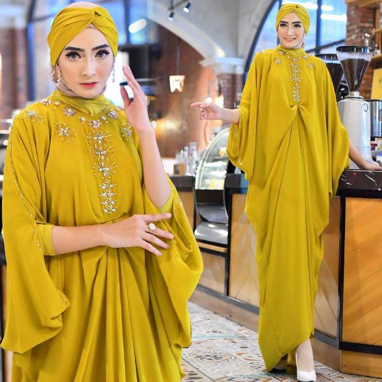[COD] KAFTAN ALMEERA FREE INNER & TURBAN | DISKON KAFTAN PESTA MEWAH | KAPTAN CANTIK LEBARAN