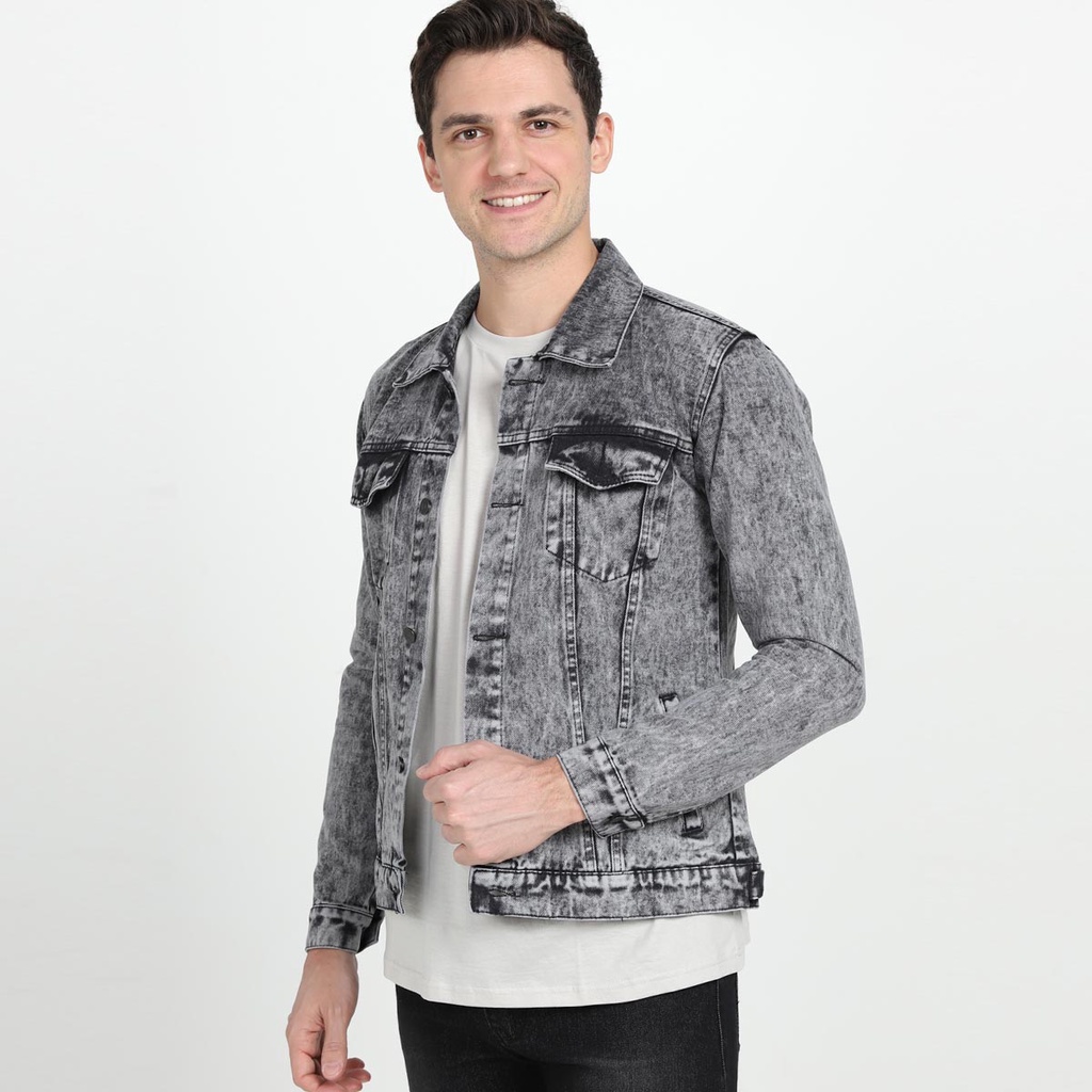 ZWECKOUT LABEL Jaket Pria Jeans Blacksanwash Jacket Denim Hitam
