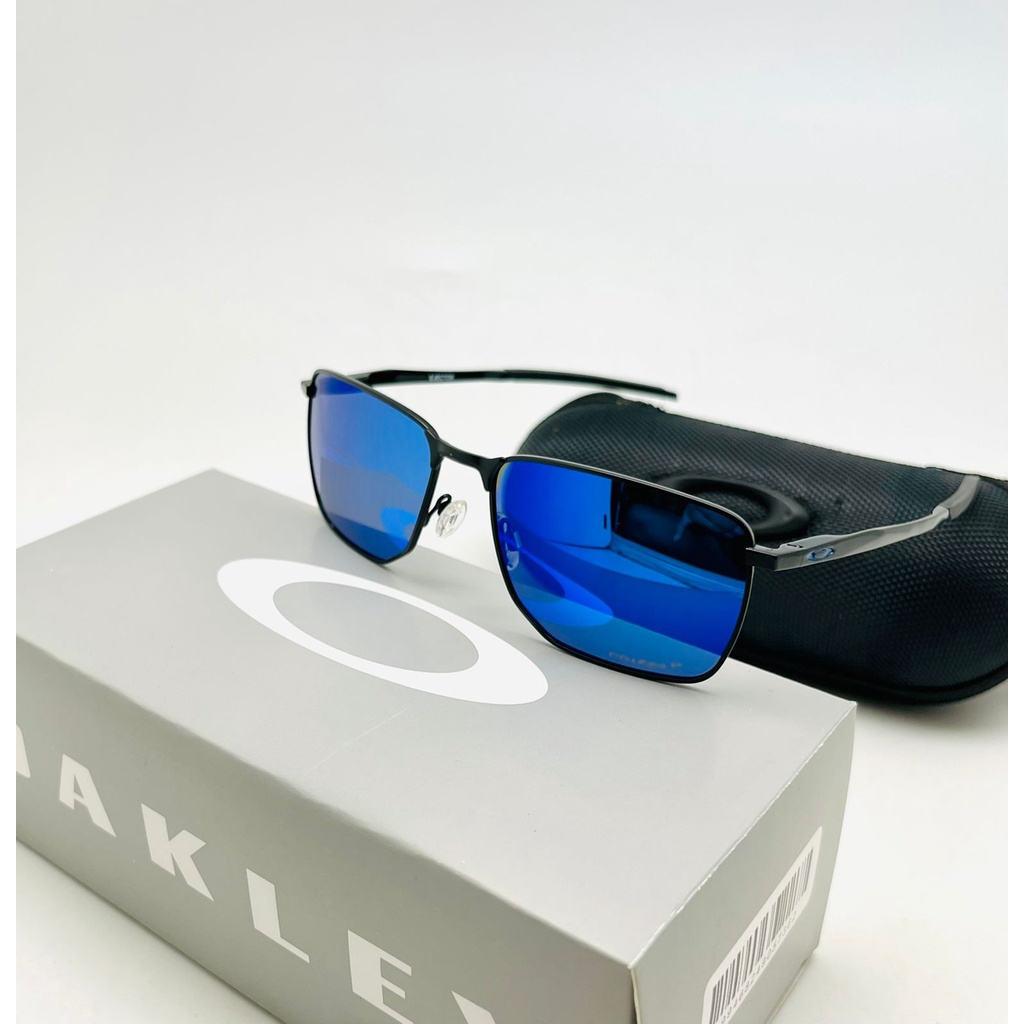 NEW KACAMATA HITAM PRIA OAKLEY EJECTOR 4042 POLARIZED LENS BLUE LOGO BLUE FULLSET