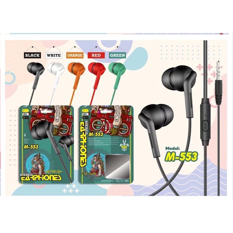 Handsfree stereo + mic M-536 Headset stereo Earphone Extra bass M536/M547/M501/M553/M34/M37