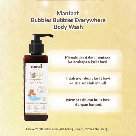 Sabun bayi / Moell banjarbaru banjarmasin / Moell Bubbles Bubbles Everywhere Body Wash 185gr/ Sabun natural organik / SLS free/ Safe for sensitive skin