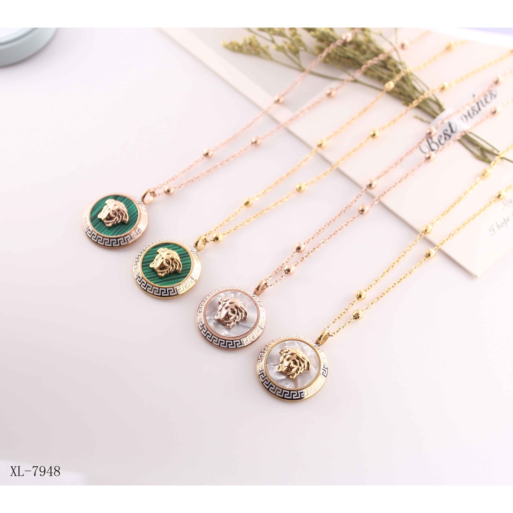 Kalung Titanium Mata Warna Warni Perhiasan Wanita Jewelry 7948