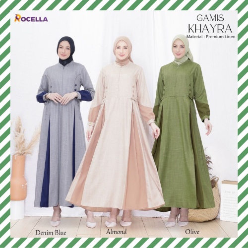 Gamis Khayra by Rocella | Pakaian Muslimah Berkualitas | Gamis Lebaran