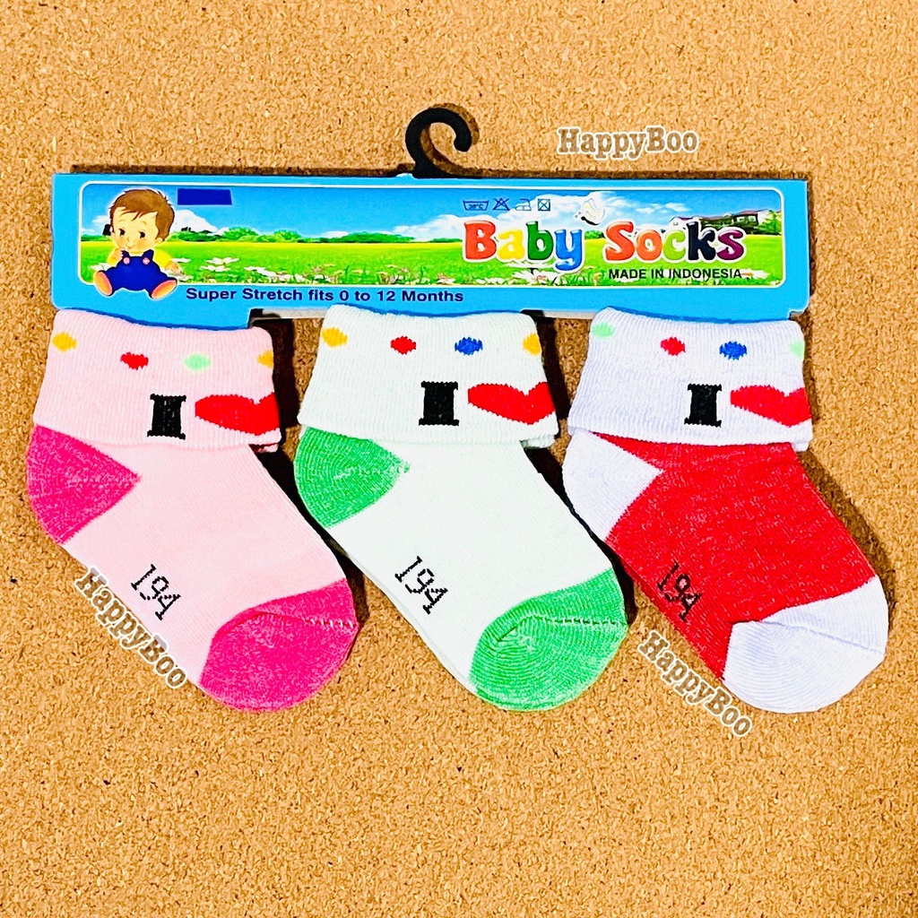 kaos kaki kaus kaki bayi baby socks set 3 pasang lipat