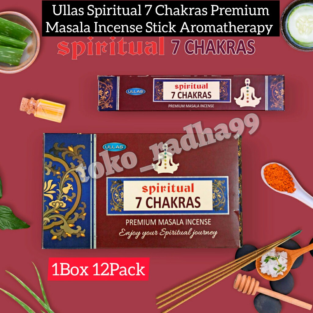 Dupa/Hio Ullas Spiritual 7 Chakras Premium Masala incense Stick Aromatherapy 1Box 12Pack