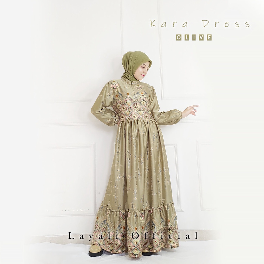 Fashion Wanita Gamis Motif Kara Dress by Layali
