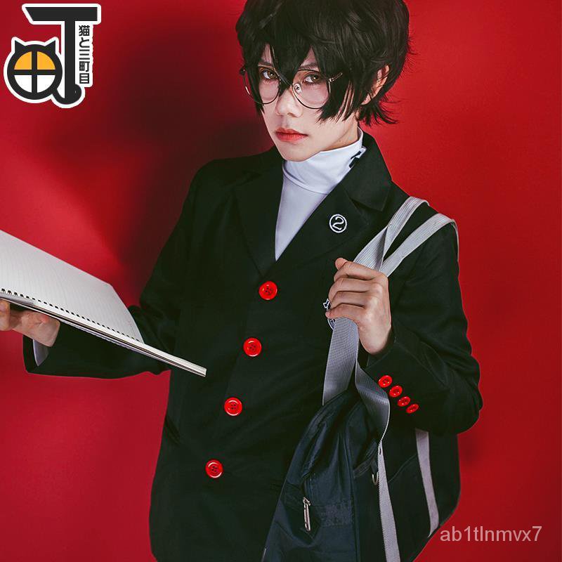 Game Persona 5 Akira Kurusu Cosplay Costume P5 Ren Amamiya Wigs School Uniform Halloween Joker
