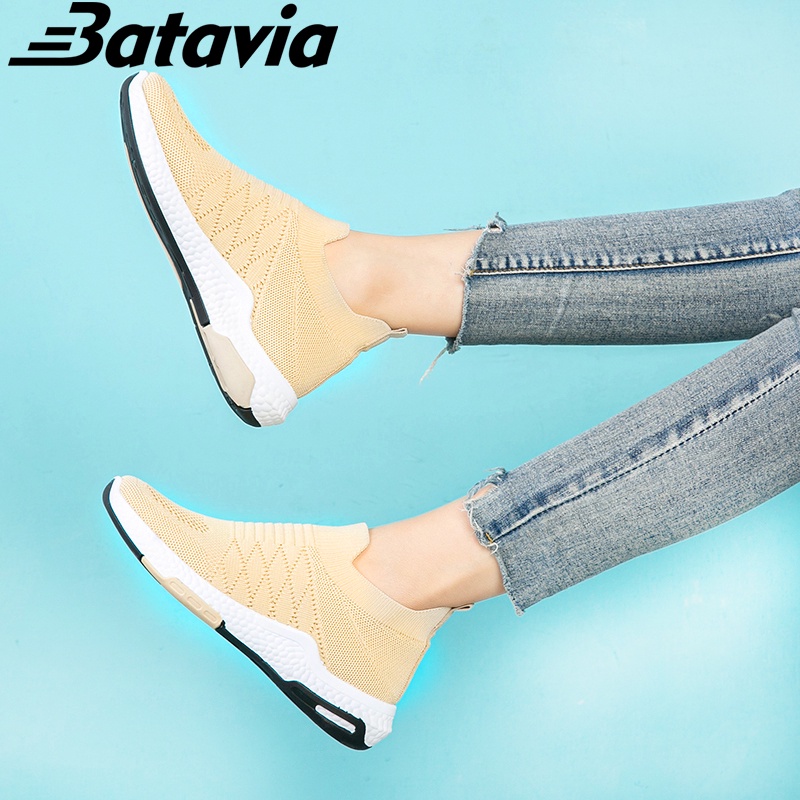 Batavia Fashion Shoes baru impor sepatu  wanita olahraga rajut premium bernapas N3