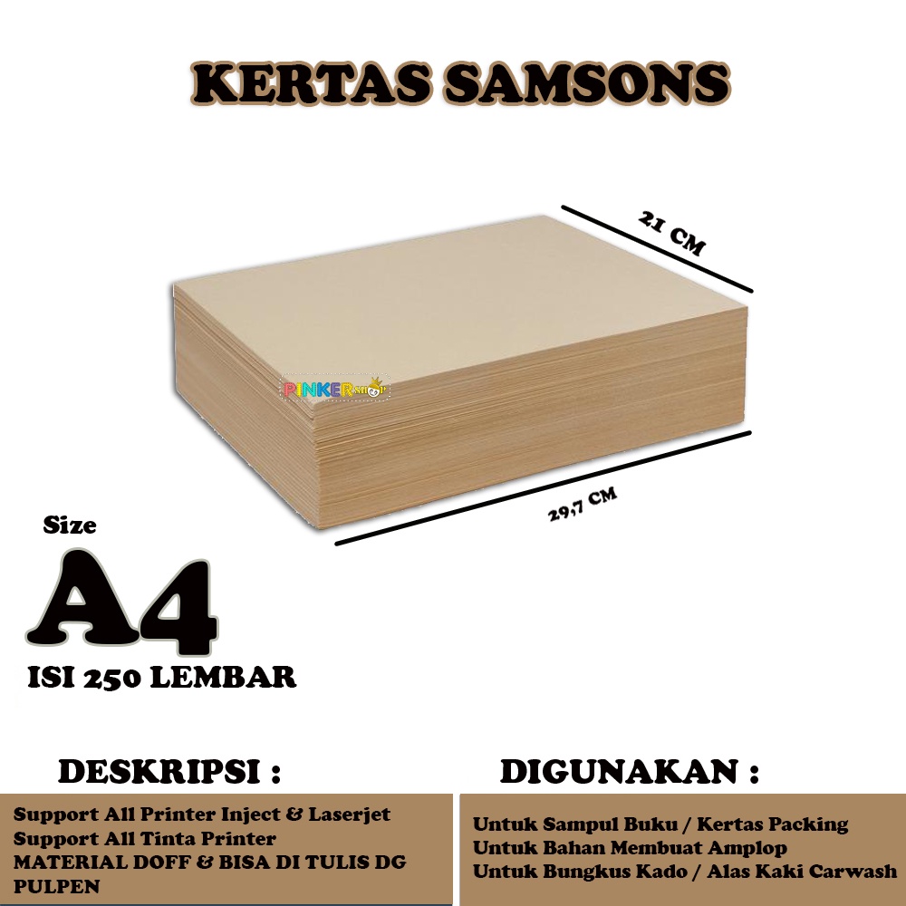 

Kertas Coklat A4 Samson isi 250 lembar / Kertas A4 Coklat Samson / Samson A4