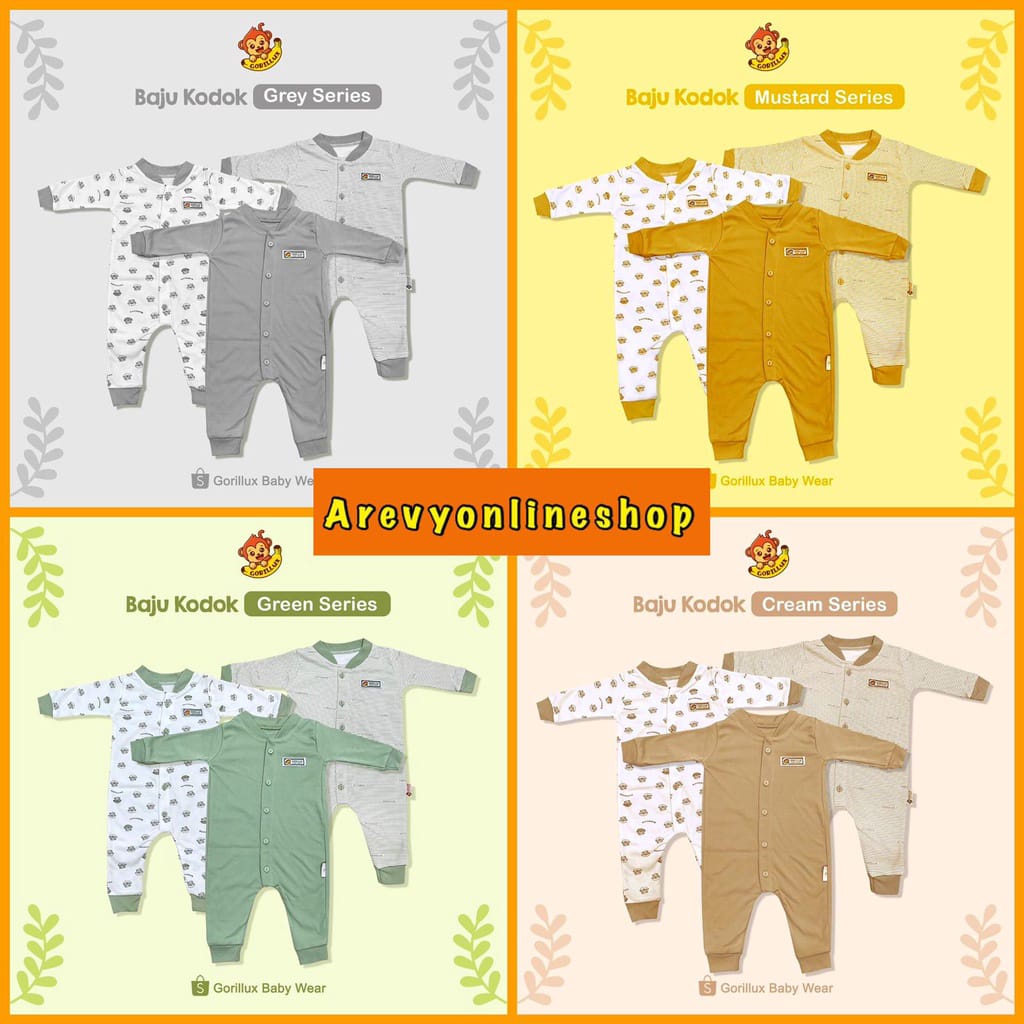 1 Pc Sleepsuit Bayi Gorillux Jumper Buka Kaki Baby Perlengkapan Baby Newborn S M L Jumper Gorillux Satuan