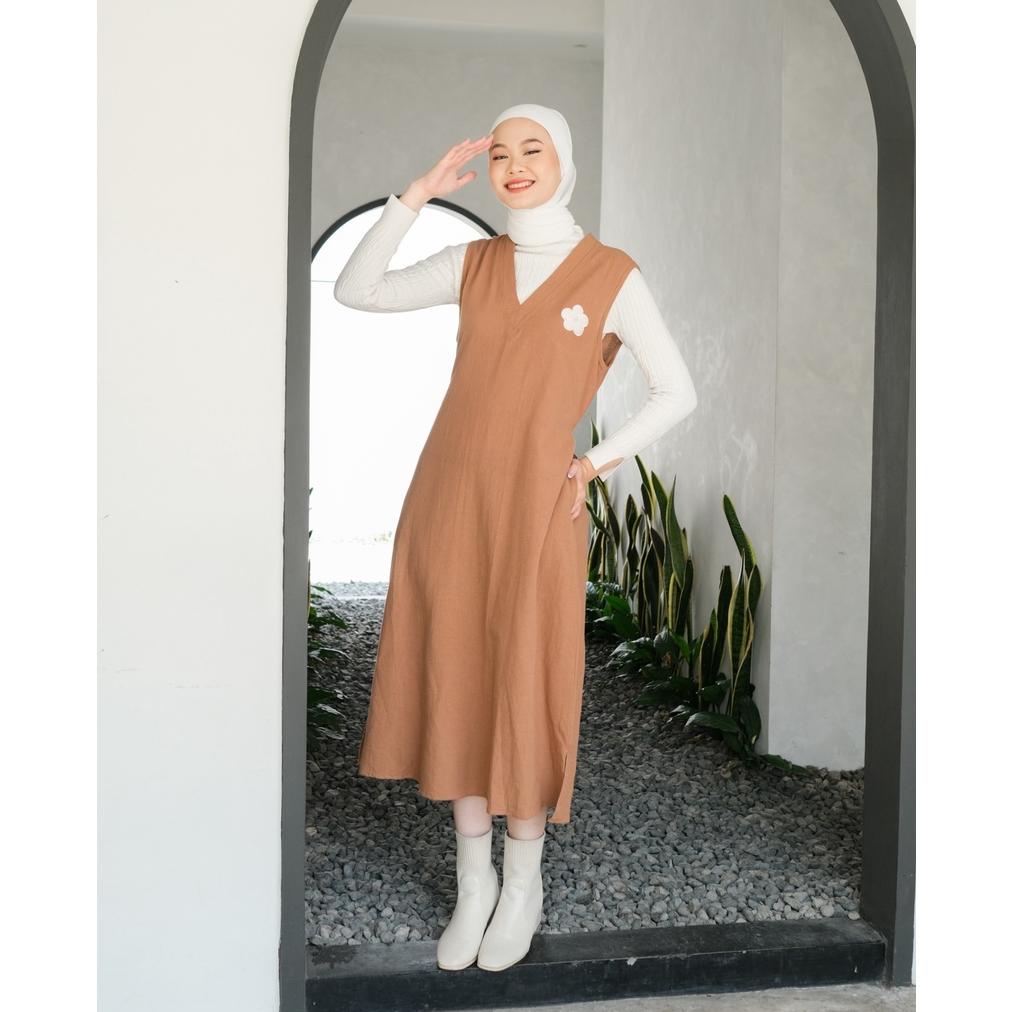 Mayoutfit Zetta Overall | Dress Overall Linen Bordir Bunga