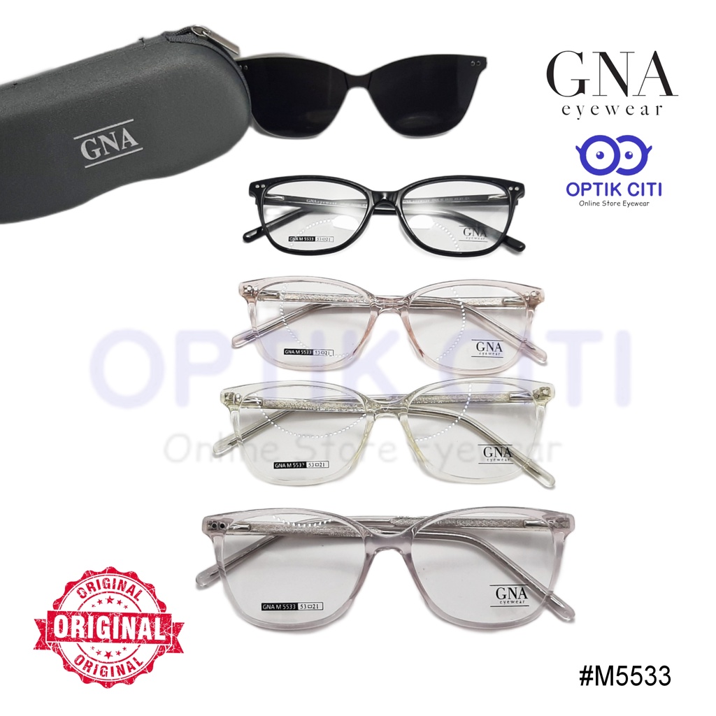 Frame Kacamata Wanita ClipOn GNA M5533 Original