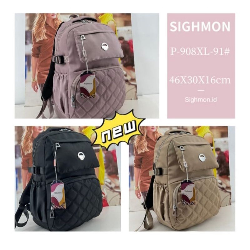 TAS SIGHMON RANSEL WANITA JUMBO. BISA MUAT LETOP SAMPAI 18 inci. IMPORT ORI