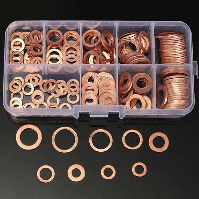 (BISA COD) FTIHSHP YUXIN Ring Baut Gasket Bolt &amp; Nut Flat Ring Tembaga 200PCS - ELC755