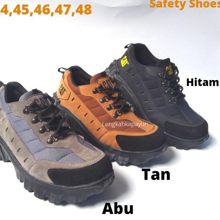 ➶ Sepatu Safety Pria Big Size 44 45 46 47 48 Ukuran Jumbo Ujung Besi ➤
