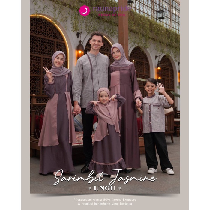 Sarimbit Jasmine Rauna 09 UNGU / Fashion Muslim Couple Keluarga / Baju
