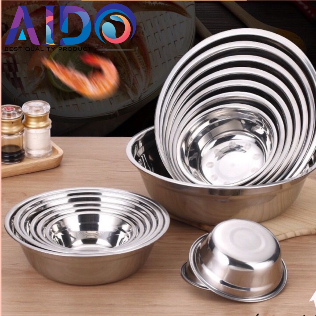 BEST SELLER!!! MANGKOK STAINLESS SERBAGUNA 14cm / 16cm / 18cm Baskom stainless waskom bowl GROSIR TERMURA Baskom/Mangkok Stainless Serbaguna