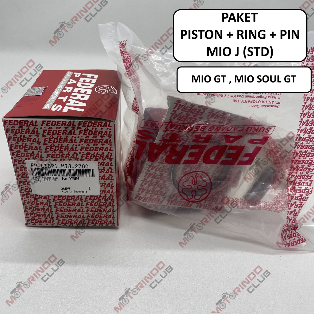 ( PROMO ) Piston Kit / Paket Piston motor YAMAHA MIO J ; MIO SOUL GT ; MIO GT ( Oversize / OS : STD 