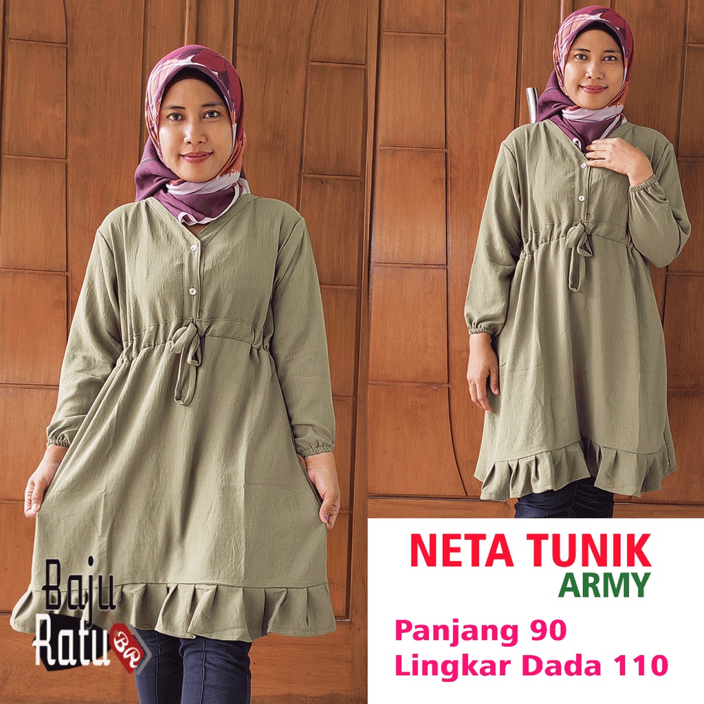 NETA TUNIK ATASAN WANITA CRINGKLE TERBARU TERBAIK SOLO