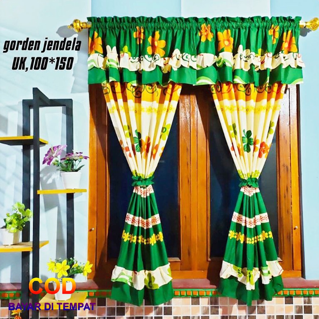 ✅COD Gorden Korden Jendela Minimalis 100x150 Rumbai Poni Aneka Motif Dan Warna Home Decor Dekor Dekorasi Hiasan Kamar Ruang Tamu Perlengkapan Rumah