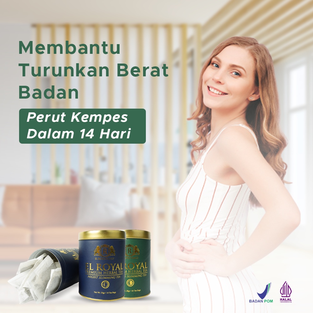 Teh Diet Detox Pelangsing Penurun Berat Badan Alami Pembakar Penghilang Peluntur Lemak Tubuh Badan Paha Lengan Perut Buncit El Royal Premium Herbal Tea Memperlancar Pencernaan Mengendalikan Nafsu Makan Ampuh Original BPOM