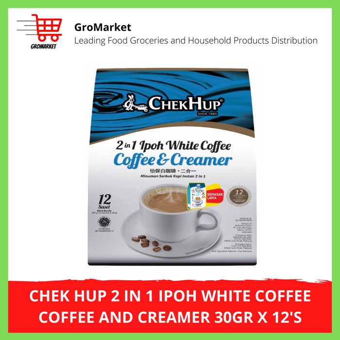 

Best Seller Chek Hup 2 in 1 Ipoh White Coffee No Sugar Added 30gr x 15 - 12 Sachets