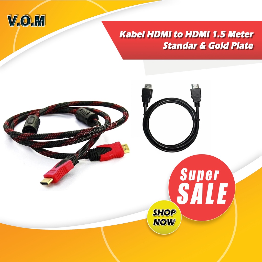 Kabel HDMI to HDMI 1.5 Meter  Gold Plated V1.4 &amp; Standar 1.5M 0878