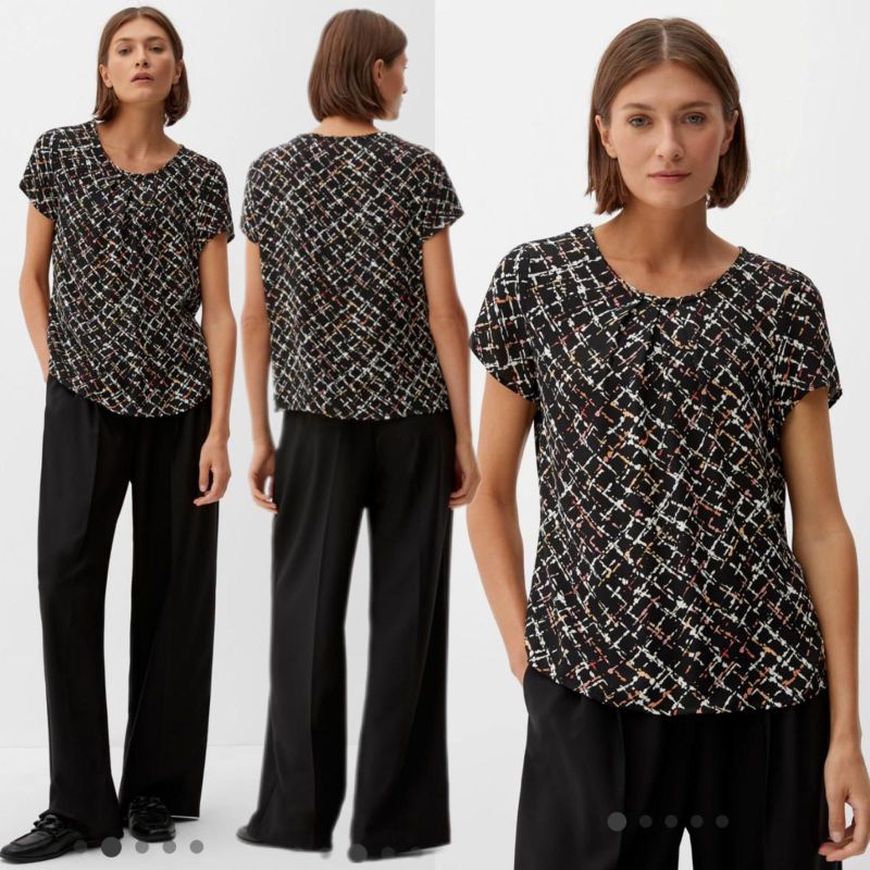 S Oliver full print short sleeve blouse