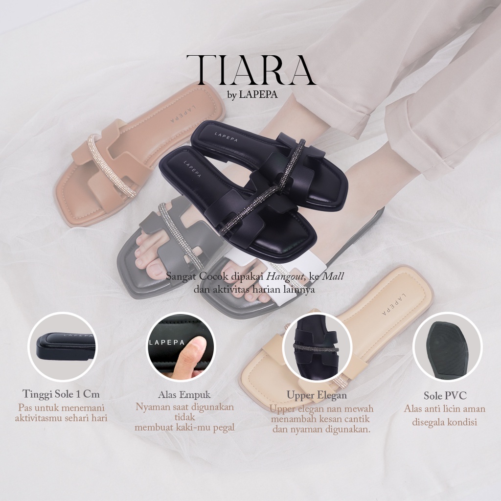 AVLINSTORE - tipe TIARA Sandal Wanita Teplek Korea Casual Sandal Selop Rumahan Blink Empuk Anti Licin