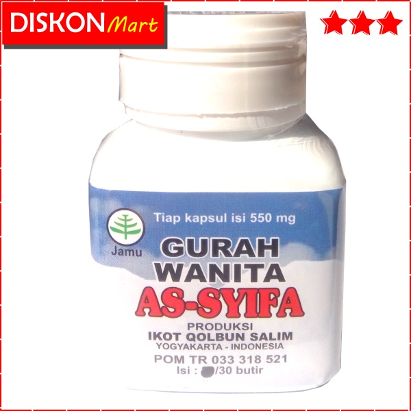 GURAH WANITA ASSYIFA 30 KAPSUL JAMU OBAT HERBAL KEPUTIHAN MENAHUN BAU TIDAK SEDAP  GATAL BECEK KEWAN