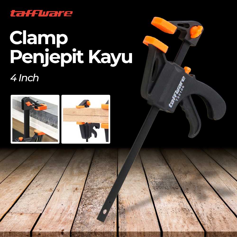 (BISA COD) FTIHSHP  Speed Squeeze Ratcheting Clamp Penjepit Kayu 4 Inch - T22106